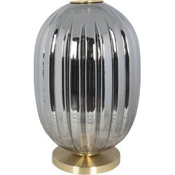 Clayre & Eef Tafellamp  Ø 20x35 cm  Grijs Metaal Bureaulamp