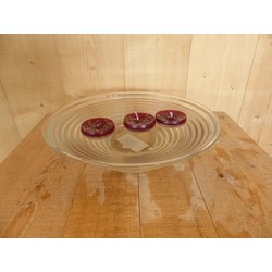 Schwimmkerzen 3 Stück Geschenkset rot in Glas runde niedrige Schale - Warentuin Mix