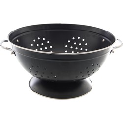 Vergiet - zwart - RVS - zeef - 29 x 15 cm - kookgerei - Vergieten