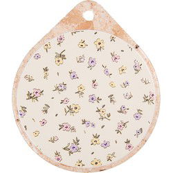 Clayre & Eef Onderzetters Pannen 20x23 cm Beige Keramiek Bloemen