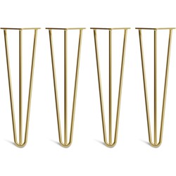 The Hairpin Leg Co. - Hairpin Legs - Bank - 40cm - 10mm - Bankpoten - 3 Staven - Goud