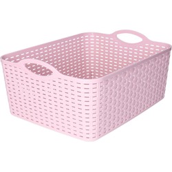 Plasticforte Opbergmand/kastmandje - 11 liter - oud roze - kunststof - 35 x 28 x 16 cm - Opbergmanden