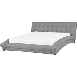 LILLE  - Tweepersoonsbed - Grijs - 160 x 200 cm - Polyester