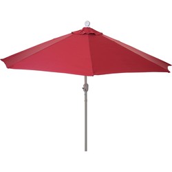 Cosmo Casa Parasol - Parasol - Halfronde Parla - Halve Paraplu - Balkonparasol - UV 50+ - Polyester/Aluminium - 3kg - 270cm - Bordeaux - Zonder Standaard