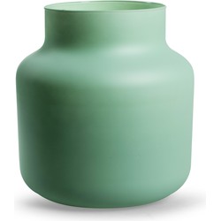 Jodeco Bloemenvaas Gigi - mat groen - eco glas - D19 x H20 cm - melkbus vaas - Vazen