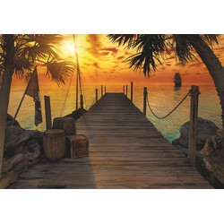 Sanders & Sanders fotobehang landschap bruin en warm oranje - 368 x 254 cm - 612254