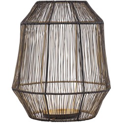 PTMD Justy Windlicht - 26 x 26 x 32 cm - Ijzer - Zwart