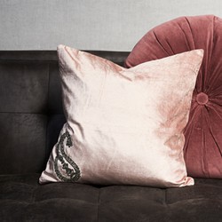 Rivièra Maison Precious Unique Paisley Velvet Pillow Cover soft pink