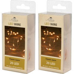 Anna's Collection Draadverlichting - 2x - 20 leds - warm wit - 100 cm - Lichtsnoeren