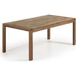 Kave Home - Briva uitschuifbare tafel in eikenfineer met antieke afwerking 180 (230) x 90 cm