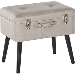 Beliani MALLARD - Hocker-Beige-Kunstleer