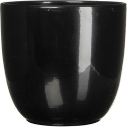 2 stuks - Bloempot Pot rond es/15 tusca 16 x 17 cm zwart Mica - Mica Decorations