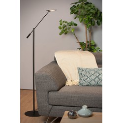 Zwarte leeslamp staand LED dimbaar 1x9W 3000K