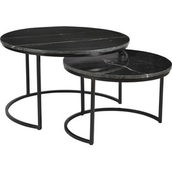 Livingfurn Jamie Marble Black Black Set of 2