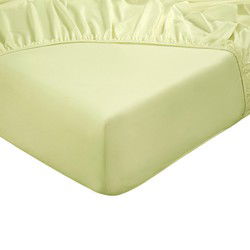 DoubleDry Hoeslaken 100% Natuurlijk Katoen - Tweepersoons 140x200 cm - Zacht & Ademend - Rondom Elastiek - Licht Geel