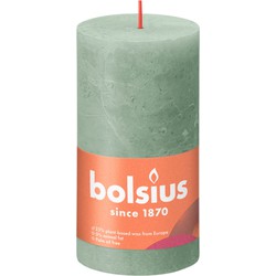 Rustiek stompkaars shine 130/68 jade green - Bolsius