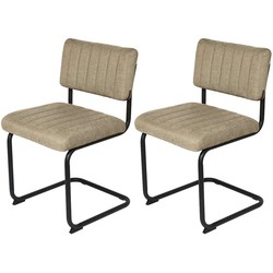 Feel Furniture - Luxe Rib stoel - Taupe - 2 stuks
