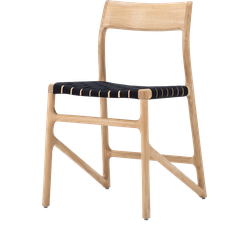 Fawn chair houten eetkamerstoel whitewash - met cotton webbing black 4555