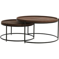 Light & Living - Salontafel JAIRO - Ø79x38cm - Bruin - Set van 2