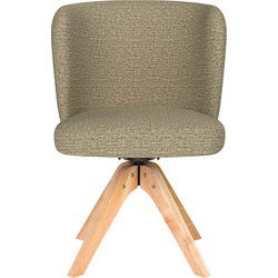 Eetkamerstoel Stan Groen Houten Swivel - Giga Meubel