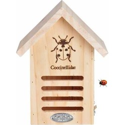 Houten huisje voor insecten 23 cm lieveheersbeestjeshuis/wespenhotel - Insectenhotel