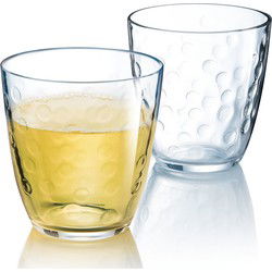 Luminarc Waterglazen - 6x stuks - bolletjesmotief - glas - 250ml - Drinkglazen