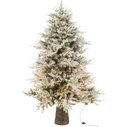 J-line - Kerstboom+sneeuw 3000led Lichtjes Plastiek Wit - 140x140x210cm