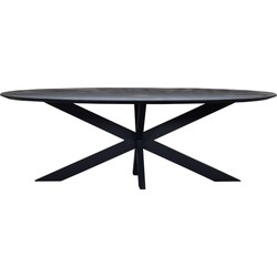 Giga Meubel - Eettafel Zwart Ovaal - 240x110x78cm - Diamond