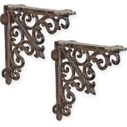A PAIR OF CAST IRON WALL BRACKETS