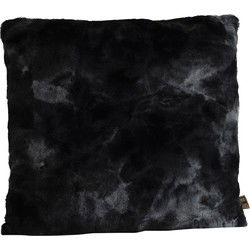 PTMD Linde Black Faux Fur Cushion Square L