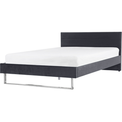 BELLOU  - Tweepersoonsbed - Donkergrijs - 180 x 200 cm - Fluweel