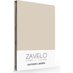 Zavelo Laken Basics Zand (Katoen)-1-persoons (150x250 cm)