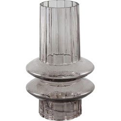 PTMD Norah Ronde Vaas - H24 x Ø14,5 cm - Glas - Grijs
