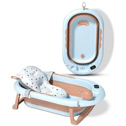 Babybadje 3 in 1 opvouwbaar - Inclusief badkussen - Thermometer ingebouwd - Model 2023 - Roze