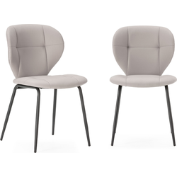 Set van 2 stoelen met zwarte metalen poten L50 cm - MAURA