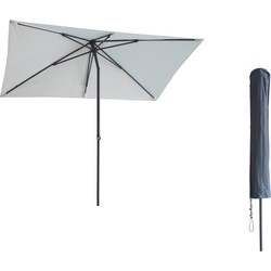 Kopu® Leon Parasol Rechthoek 150x250 cm - Balkonparasol met Hoes - Creme