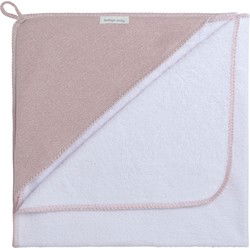 Baby's Only Baby badcape - Omslagdoek - Handdoek met capuchon Sparkle - Zilver-Roze Mêlee - 75x85 cm - Met subtiel glittertje - Badstof