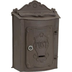 Clayre & Eef Brievenbus  27x11x37 cm Bruin Ijzer Rechthoek Post Wandbrievenbus