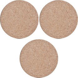 Zeller Kurken pannenonderzetters - 3x - rond - D26 x H1 cm - Panonderzetters