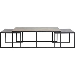 Light&living Salontafel S/3 max 120x60x45 cm KUMALU antiek brons