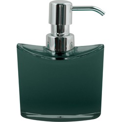 MSV Zeeppompje/dispenser Aveiro - PS kunststof - donkergroen/zilver - 11 x 14 cm - 260 ml - Zeeppompjes