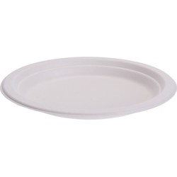 Bio afbreekbare gerecyclede feestbordjes - D17 cm - 16x - wegwerp - Bordjes