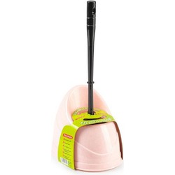 Toiletborstel/wc-borstel met houder 45 cm roze/zwart - Toiletborstels