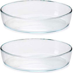 Pasabahce Ovenschaal van borosilicaat glas - 2x - ovaal - 1.5 Liter - 26 x 18 x 6 cm - Ovenschalen