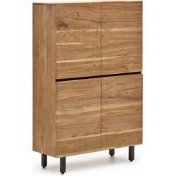 Kave Home - Uxue dressoir van massief acaciahout met natuurlijke afwerking, 100 x 155 cm