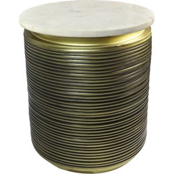 Bijzettafel marmer - 41x53 - Wit/goud - Marmer/metaal