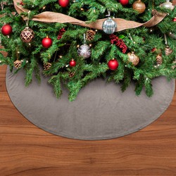 Geen merk LUMI - Kerstboomrok  - Ø120 cm - velvet - Driftwood - taupe - Dutch Decor kerst collectie