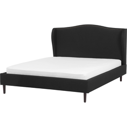 Beliani COLMAR - Tweepersoonsbed-Zwart-Polyester