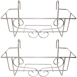 2x Metalen balkonhangers voor plantenbakken van 20 x 42 cm - Plantenbakken