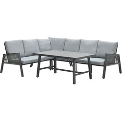 Garden Impressions Brendon lounge dining set 4-delig links - licht grijs